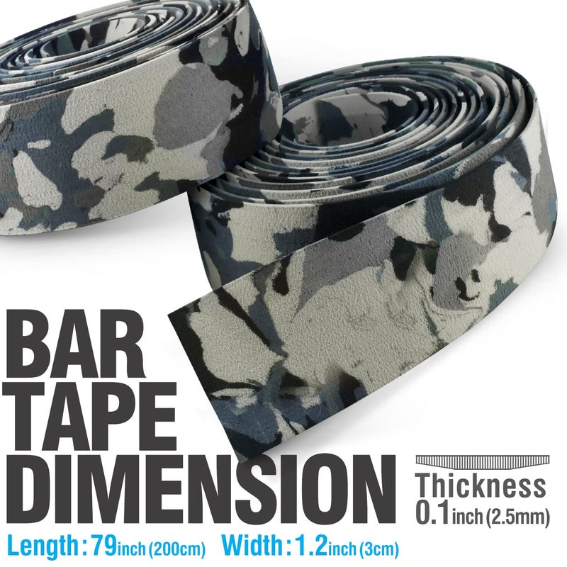 MARQUE Camouflage Road Bike Handlebar Tape â€“ 2PCS per Set (Gray/Black) - Image 5